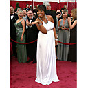 Jennifer Hudson A-line Halter Sweep/ Brush Train Sleeveless Elastic silk-like satin Classic Oscar Dress (FSF0705)