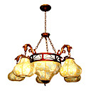 Elegant Pumpkin 5-light Hanging Chandelier(0860-J1159-5+3)