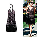 FASHION IDOLS Style / Lace Tassels Camisole V Neckline A-line Halter Dress / Women's Dresses (FF-1801BE025-0736)
