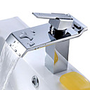 cascada de latón baño grifo del fregadero de acero inoxidable con grifo