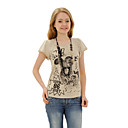100% cotone / maniche modelli orso breve scollatura rotonda t-shirt / t-shirt donna (ff-8502be003-0736)