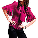atadas en cascada blusa mangas volantes / blusas de las mujeres (ff-4202bd005-0857)