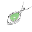 hermosa plata de ley 925 con el platino cúbicos Circonia cz decoración colgante de jade plateado (0,801 a 10,916)