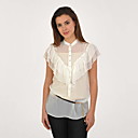 franje korte mouwen stand kraag blouse / vrouwen bouses (ff-4202bd003-0853)