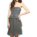 patrones de puntos reunidos vestido strapless volantes / vestidos de mujer (ff-1802bf006-0811)