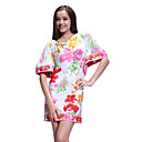 estampados mangas murciélago medio cubierta vestido de cuello / vestidos de mujer (ff-1802bf415-0857)