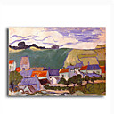 Stretched Canvas Handmade Veduta di Auvers Painting by Vincent Van Gogh  0192-YCF103205
