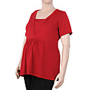 Shirring V Neckline Buttons Short Sleeves Cashmere Sweater / Maternity Wear (FF-1005BF015-0681)