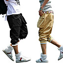 New Arrival Men's Short Straight Leg Relaxed Fashion Yellow Black Grey Cotton Pant (0531-5.31-1)