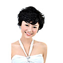 Hand Tied Style 100% Human Hair Wig Short High Quality Natural Look Black Curly Hair Wig 421