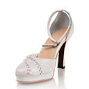 raso con lentejuelas brillantes zapatos de tacón alto cerrado dedos de los pies con zapatos de novia de la boda de diamante de imitación r-018
