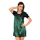 mangas 100% splicing tecido de seda Short Round vestidos blusas decote / vestidos de mulher (1801bd024-0736)