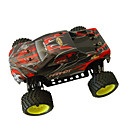 1/16th escala monster truck elétrico alimentado fora de estrada vermelho e preto (tpet 1606prork)