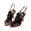 Top-Qualität Leder Upper Mid Heels Riemchen Sandalen mit Sicken Fashion-Schuh (0985-0096)