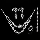Gorgeous CZ Cubic Zirconia Wedding Bridal Jewelry Set(Including Necklace,Earing,Ring,Bracelet)(0986-jybs 004)