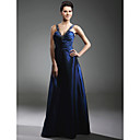Taffeta A-line V-neck Floor-length Evening Dress inspired by Adrienne Frantz at Emmy Award