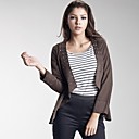 Fake Leather Design Buttonhole Decoration Women's Jackets(0102bc009-0497)