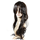 Capless extra lange hoge kwaliteit synthetische natuurlijke look bruin europese weave haar pruik