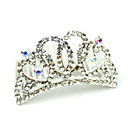 magnífico checo clara de aleación cristales plateado tiara nupcial de la boda (0986-JLY-tiara09)