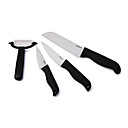 Chic Chefs Horizontal Ceramic Knives + Peeler Set (4-Pack)