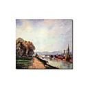 Stretched Handmade View of Rouen painting by Camille Pissarro (0192-YCF103956)