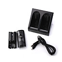  Dual USB Charging Stand/Station/Dock + Battery Pack for Wii Remote (Black)