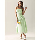 Sheath/ Column Strapless Asymmetrical Chiffon Over Satin Separate Bridesmaid/ Wedding Party Dress