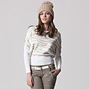 Golden Zebra Stripes Long Bat Sleeves Sweater / Women's Sweaters (FF-C-BK0736105)