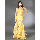 Trumpet/ Mermaid Strapless Floor-length Organza Taffeta Evening Dress