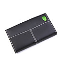 Wallet Leather Case for iPhone 4 (Black/Green)