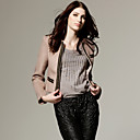 Classic Style Chains Decorated Long Sleeves V Neckline Coat / Women's Outerwears (FF-D-BL0736009)