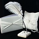Classic Wedding Collection Set In White Satin (3 Pieces)