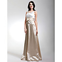 Sheath/ Column Scoop Floor-length Satin Bridesmaid/ Wedding Party Dress