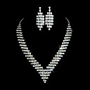 mooie legering met helder kristal huwelijk bruids ketting en oorbellen sieraden set