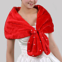 Faux Fur With Imitation Pearl Special Occasion/ Wedding Shawl