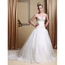 Ball Gown Strapless Chapel Train Wedding Dress