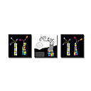 Hand-painted Abstract Oil Painting with Stretched Frame - Set of 3