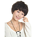 Capless 100% Human Hair Wig Short High Quality Natural Look Dark Brown Curly Hair Wig