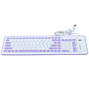 impermeabile tastiera del silicone con cavo USB (bianco + viola)