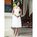Empire Halter Knee-length Tulle Wedding Dress