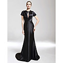 Charmeuse Trumpet/ Mermaid V-neck Sweep/ Brush Train Evening Dress inspired by Iman