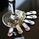 flip flop vino charms in vetro (set di 6)