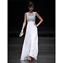 Sheath/ Column Bateau Empire Floor-length Chiffon Satin Tulle Ready-to-Wear Evening Dress