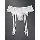 4 Straps Sexy Lace With Satin Ribbons Suspender Belts & Thong Set Wedding Garters