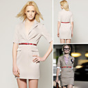 TS  Lapel Trench Coat Dress Inspired by Runway Fashion