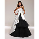 Satin Tulle A-line Strapless Floor-length Evening/ Prom Dress inspired by Isabella Ragonese