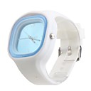 banda de silicone moda feminina casual geléia homens unisex esporte relógio - azul claro