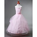 Ball Gown Spaghetti Straps Floor-length Satin Flower Girl Dress