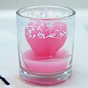Pink Heart Candle in Glass Vase