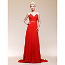 Chiffon A-line Spaghetti Straps Sweep/ Brush Train Evening Dress inspired by Selena Gomez